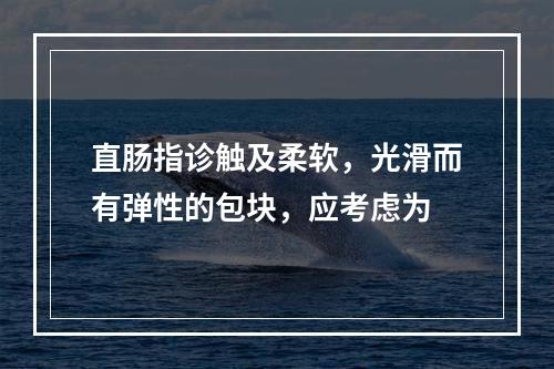 直肠指诊触及柔软，光滑而有弹性的包块，应考虑为