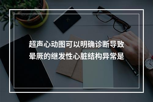 超声心动图可以明确诊断导致晕厥的继发性心脏结构异常是