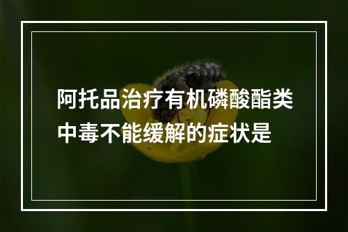 阿托品治疗有机磷酸酯类中毒不能缓解的症状是