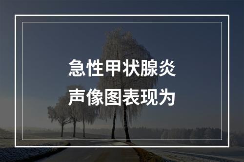 急性甲状腺炎声像图表现为