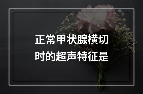 正常甲状腺横切时的超声特征是