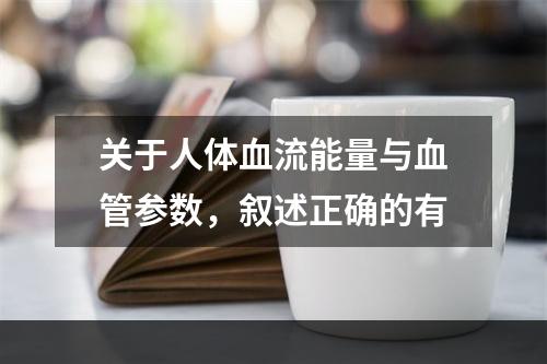 关于人体血流能量与血管参数，叙述正确的有