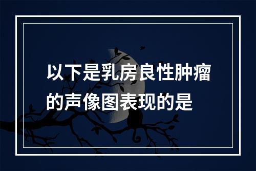 以下是乳房良性肿瘤的声像图表现的是