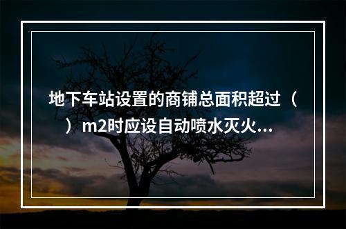 地下车站设置的商铺总面积超过（　）m2时应设自动喷水灭火系统