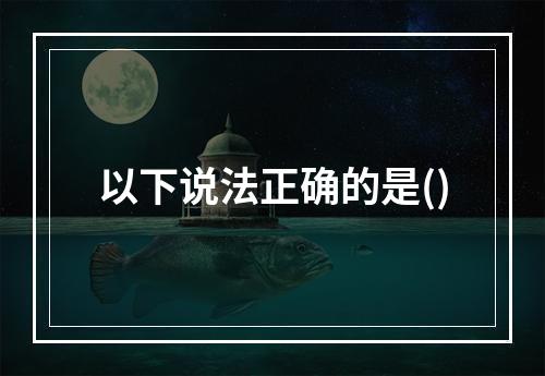 以下说法正确的是()