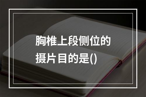 胸椎上段侧位的摄片目的是()