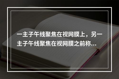 一主子午线聚焦在视网膜上，另一主子午线聚焦在视网膜之前称为(