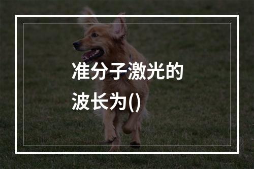 准分子激光的波长为()