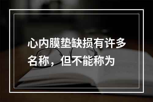 心内膜垫缺损有许多名称，但不能称为