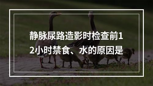 静脉尿路造影时检查前12小时禁食、水的原因是