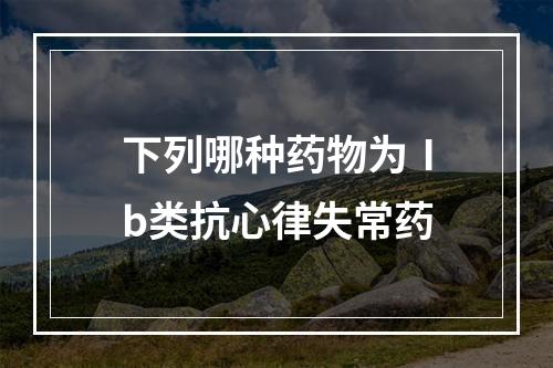 下列哪种药物为Ⅰb类抗心律失常药