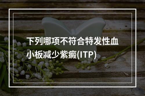 下列哪项不符合特发性血小板减少紫癜(ITP)