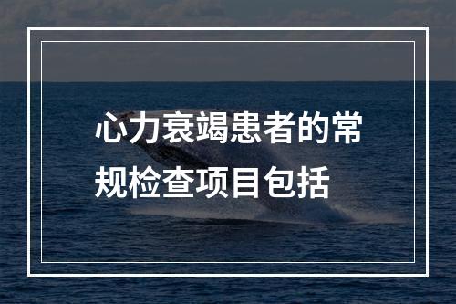 心力衰竭患者的常规检查项目包括