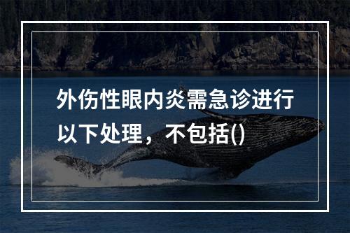 外伤性眼内炎需急诊进行以下处理，不包括()