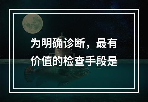 为明确诊断，最有价值的检查手段是