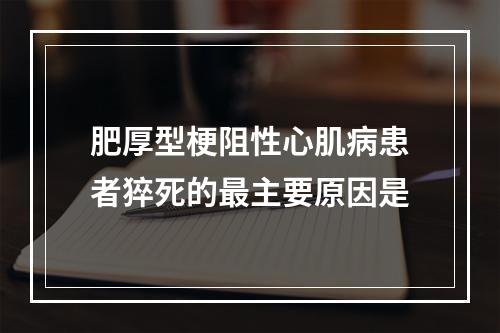 肥厚型梗阻性心肌病患者猝死的最主要原因是