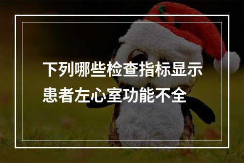 下列哪些检查指标显示患者左心室功能不全