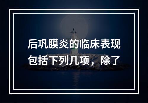 后巩膜炎的临床表现包括下列几项，除了