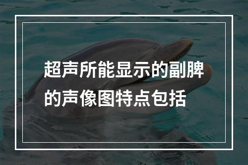 超声所能显示的副脾的声像图特点包括