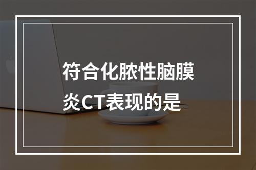 符合化脓性脑膜炎CT表现的是