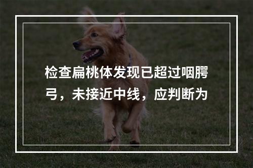 检查扁桃体发现已超过咽腭弓，未接近中线，应判断为