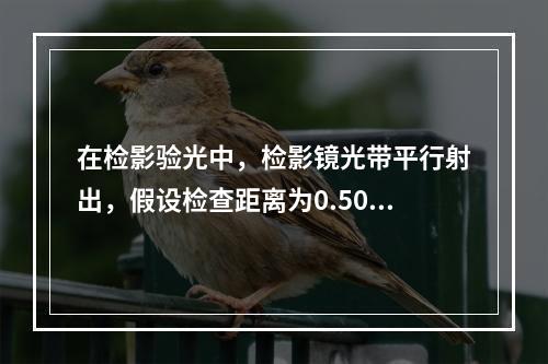 在检影验光中，检影镜光带平行射出，假设检查距离为0.50m，