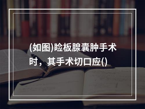 (如图)睑板腺囊肿手术时，其手术切口应()