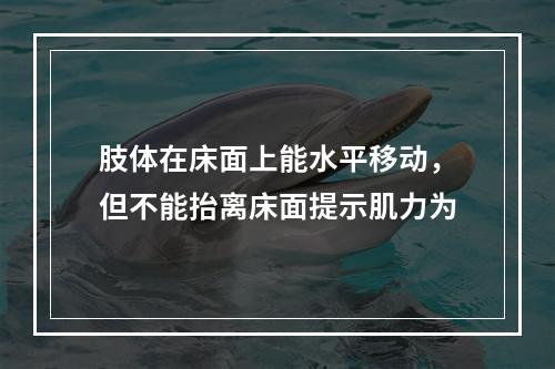 肢体在床面上能水平移动，但不能抬离床面提示肌力为