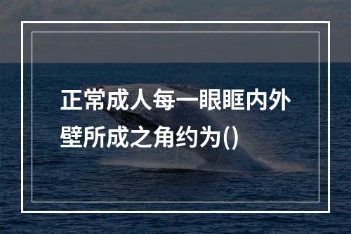 正常成人每一眼眶内外壁所成之角约为()