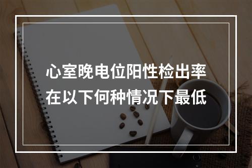 心室晚电位阳性检出率在以下何种情况下最低