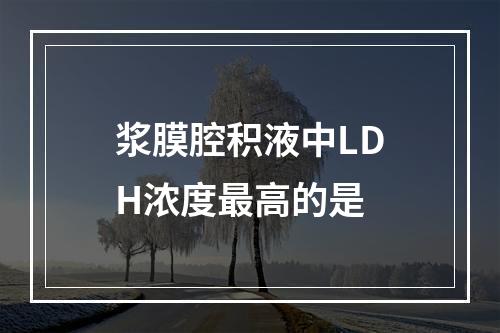 浆膜腔积液中LDH浓度最高的是