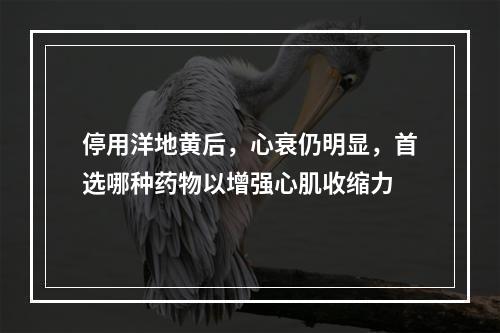 停用洋地黄后，心衰仍明显，首选哪种药物以增强心肌收缩力