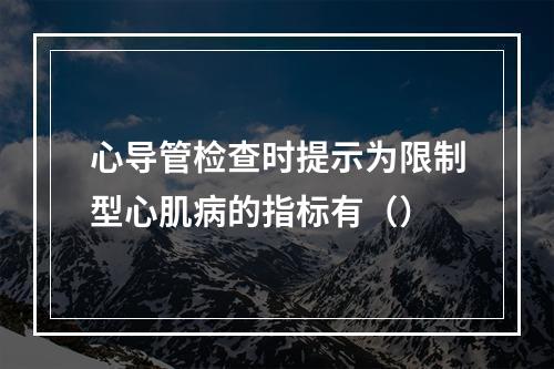 心导管检查时提示为限制型心肌病的指标有（）