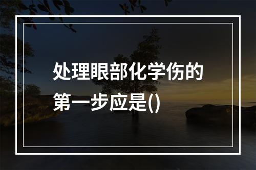 处理眼部化学伤的第一步应是()