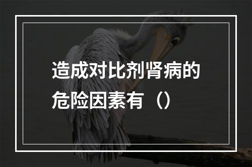 造成对比剂肾病的危险因素有（）