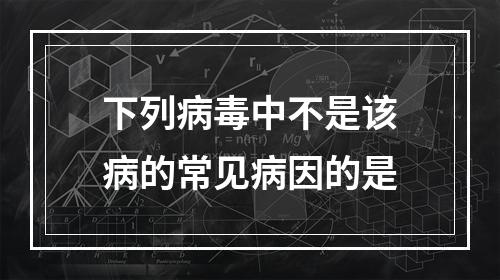 下列病毒中不是该病的常见病因的是