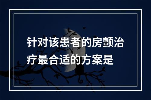 针对该患者的房颤治疗最合适的方案是