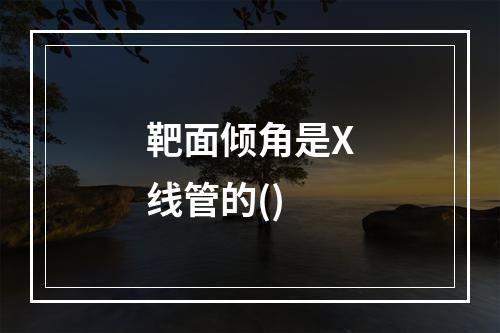 靶面倾角是X线管的()