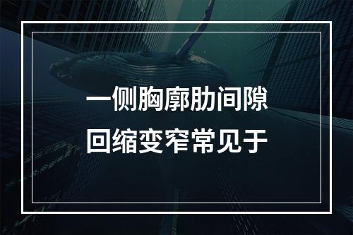 一侧胸廓肋间隙回缩变窄常见于