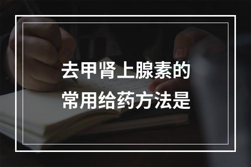 去甲肾上腺素的常用给药方法是