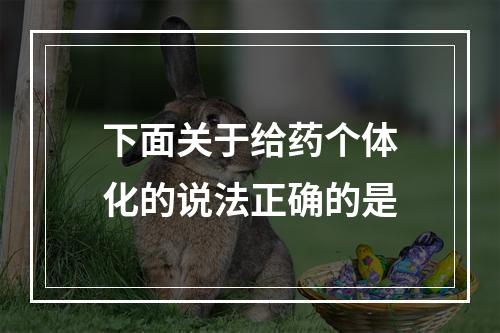 下面关于给药个体化的说法正确的是