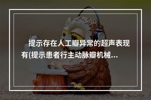 　提示存在人工瓣异常的超声表现有(提示患者行主动脉瓣机械瓣置