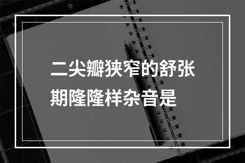 二尖瓣狭窄的舒张期隆隆样杂音是