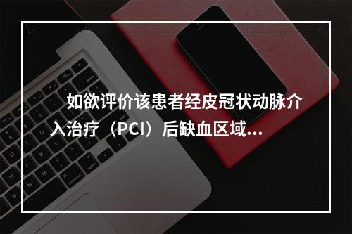 　如欲评价该患者经皮冠状动脉介入治疗（PCI）后缺血区域的再