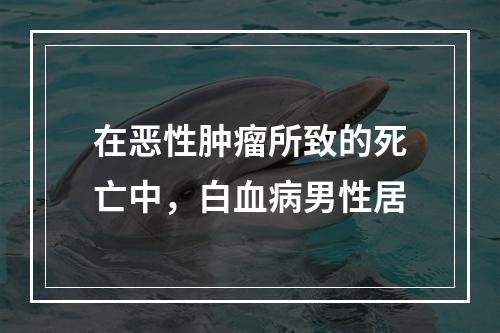 在恶性肿瘤所致的死亡中，白血病男性居