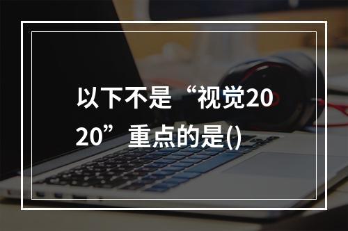 以下不是“视觉2020”重点的是()