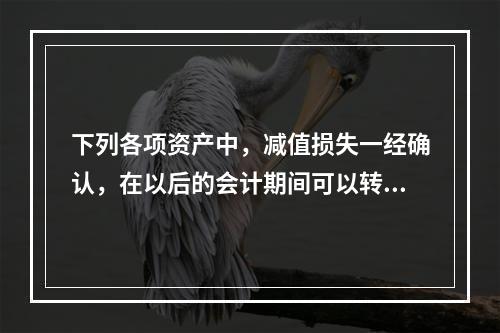 下列各项资产中，减值损失一经确认，在以后的会计期间可以转回的