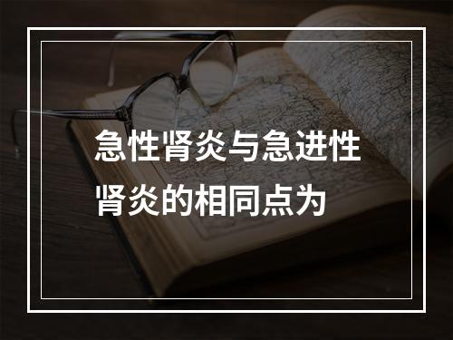 急性肾炎与急进性肾炎的相同点为