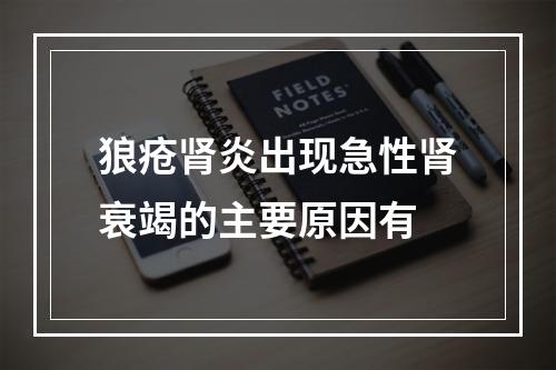 狼疮肾炎出现急性肾衰竭的主要原因有