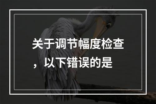 关于调节幅度检查，以下错误的是